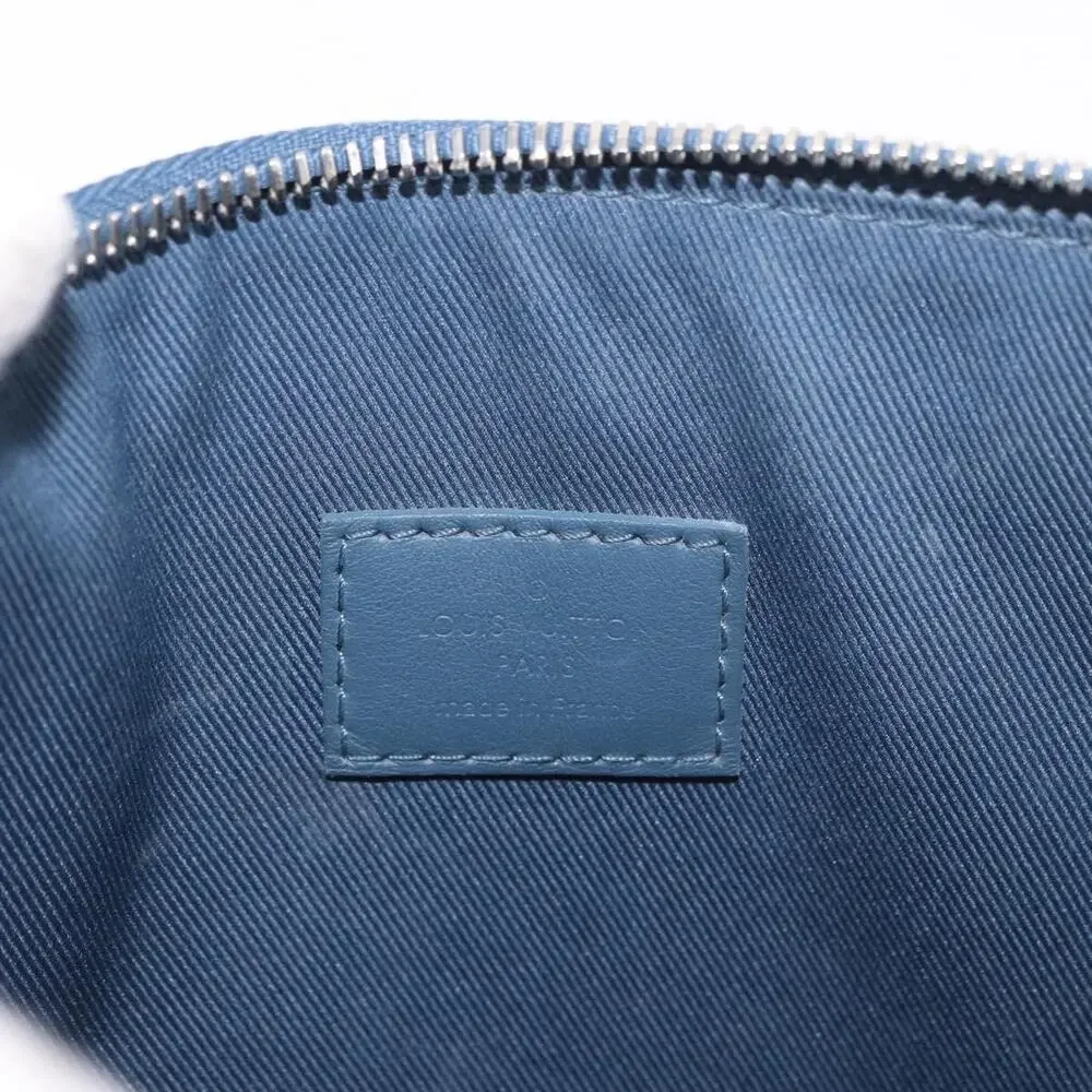 Louis Vuitton Leather Takeoff Pouch Blue